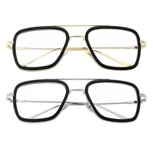 Blue Light Blocking Metal Frame Non-Prescription Eyeglasses SET OF 2